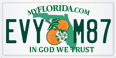 FL license plate EVYM87