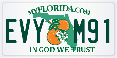 FL license plate EVYM91