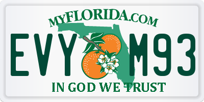 FL license plate EVYM93