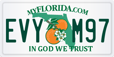 FL license plate EVYM97
