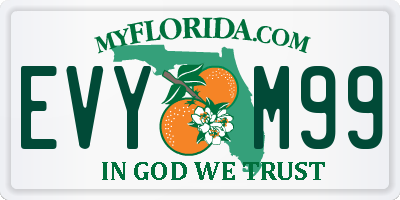 FL license plate EVYM99