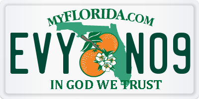 FL license plate EVYN09