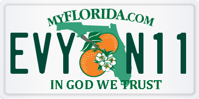 FL license plate EVYN11
