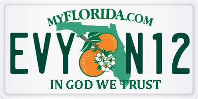FL license plate EVYN12