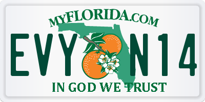 FL license plate EVYN14