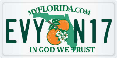 FL license plate EVYN17