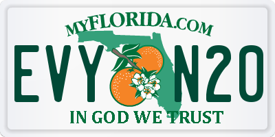 FL license plate EVYN20