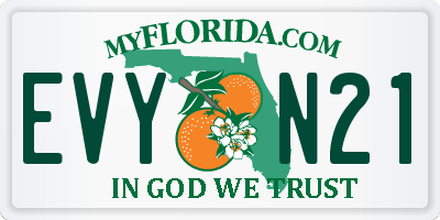 FL license plate EVYN21