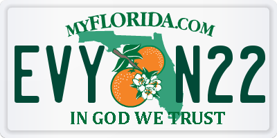 FL license plate EVYN22