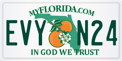 FL license plate EVYN24