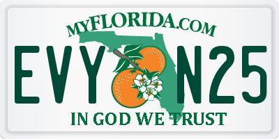 FL license plate EVYN25