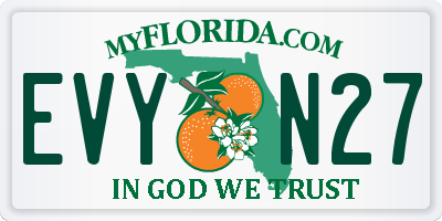 FL license plate EVYN27