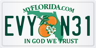 FL license plate EVYN31
