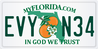 FL license plate EVYN34