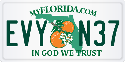 FL license plate EVYN37