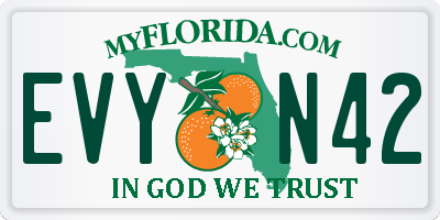 FL license plate EVYN42