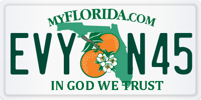 FL license plate EVYN45