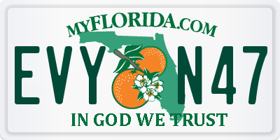 FL license plate EVYN47