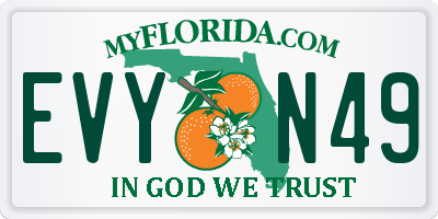 FL license plate EVYN49