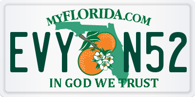 FL license plate EVYN52