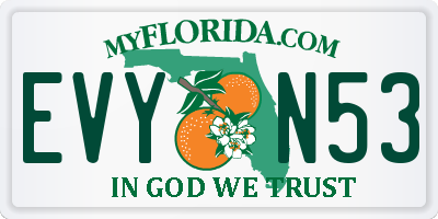 FL license plate EVYN53