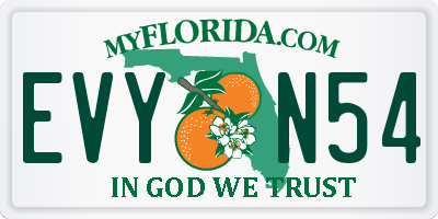 FL license plate EVYN54