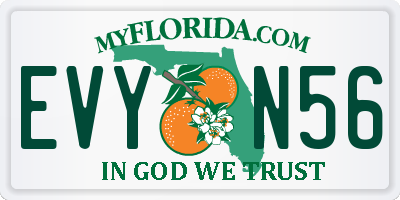 FL license plate EVYN56
