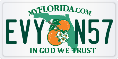 FL license plate EVYN57
