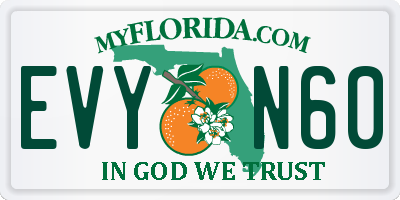 FL license plate EVYN60
