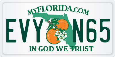 FL license plate EVYN65