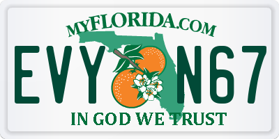 FL license plate EVYN67