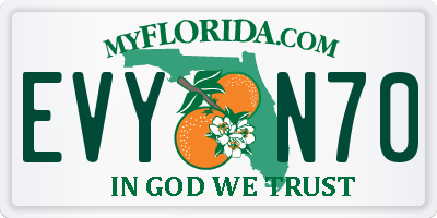 FL license plate EVYN70