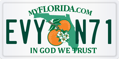 FL license plate EVYN71