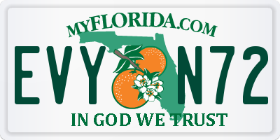 FL license plate EVYN72