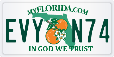 FL license plate EVYN74