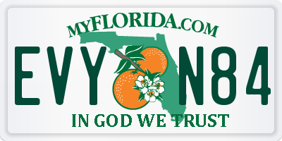 FL license plate EVYN84