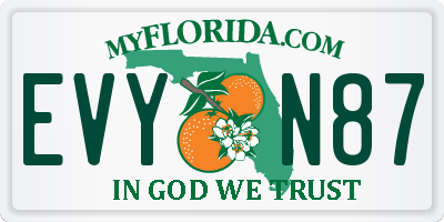 FL license plate EVYN87
