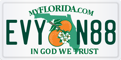 FL license plate EVYN88