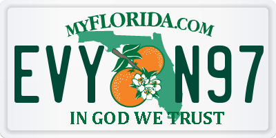 FL license plate EVYN97