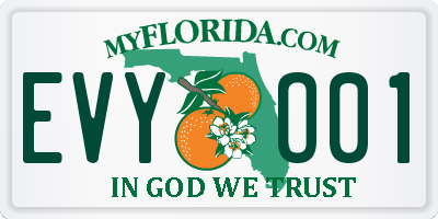 FL license plate EVYO01