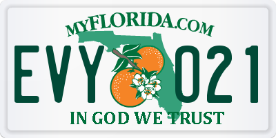 FL license plate EVYO21