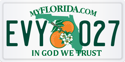 FL license plate EVYO27