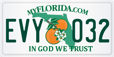 FL license plate EVYO32