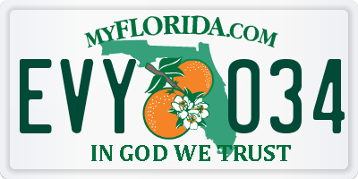 FL license plate EVYO34