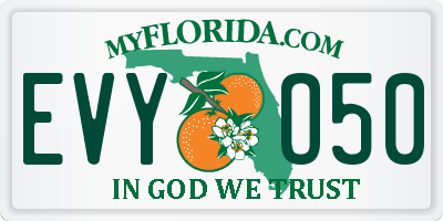 FL license plate EVYO50