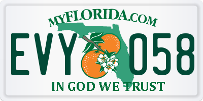 FL license plate EVYO58