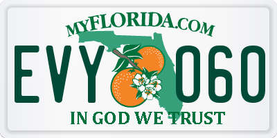 FL license plate EVYO60