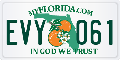 FL license plate EVYO61