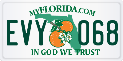 FL license plate EVYO68
