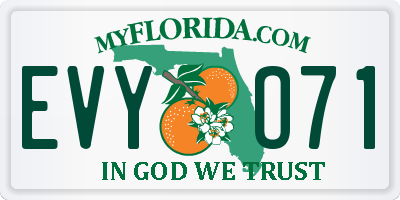 FL license plate EVYO71